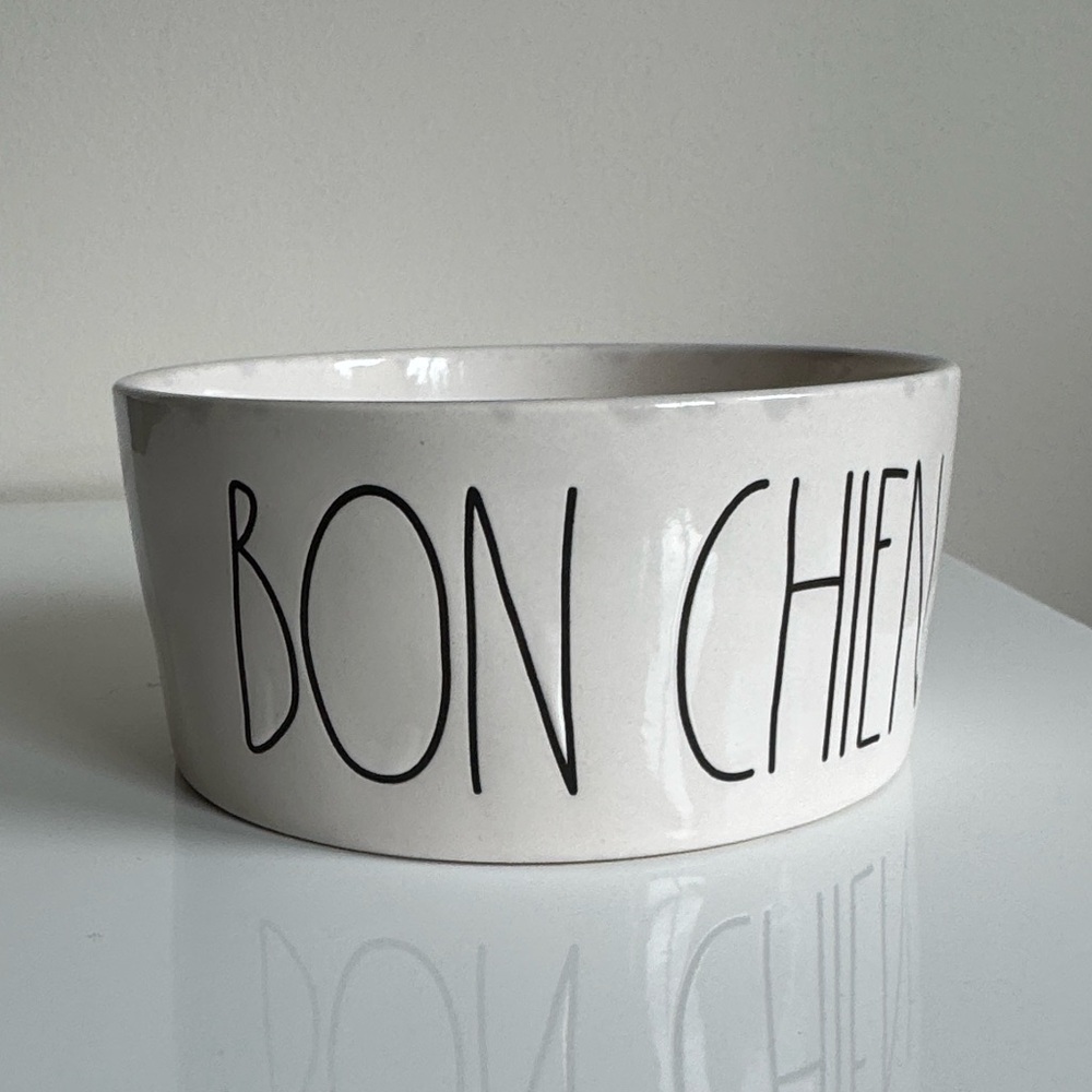 Rae Dunn “Bon Chien” small dog bowl in cream